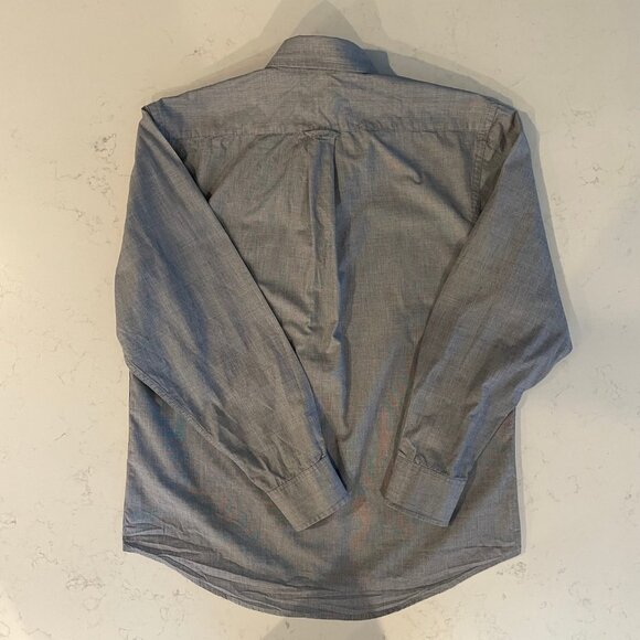 Izod Button Down Lg Sleeve Oxford Collar Casual Cotton Shirt Heathered Blue Sz M - Picture 8 of 13